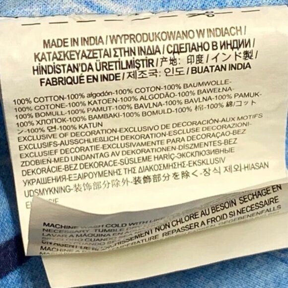 Vans Off The Wall Men's Casual Button Down Large Bonsai Blue Hawaiian Shirt EUC - Picture 4 of 8